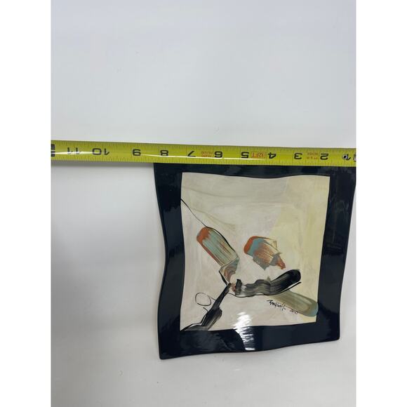 2010 Christy Beckwith Studio Art Pottery Petaluma 9.5" Square Tray -Double Sided - Picture 9 of 9